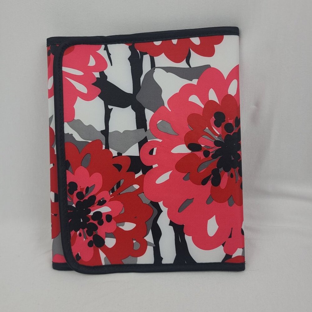 Thirty-One 31 Tri-Fold Organizer Ipad/Tablet Case Bold Bloom Red Flowers